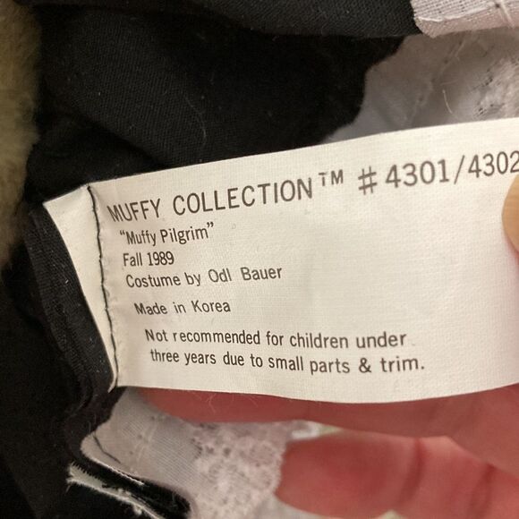 Vintage 1989 Muffy Pilgrim Fall 1989 The VanderBear Family Pilgrim Bear NWT - Picture 9 of 12